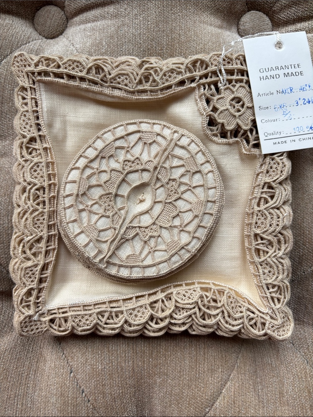Linen Wine glass coaster set